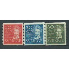 Suecia - Correo 1949 Yvert 347/9 ** Mnh Auguste Strindberg