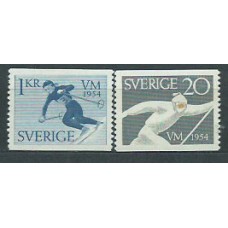 Suecia - Correo 1954 Yvert 385/6 * Mh Deportes Esqui