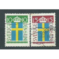 Suecia - Correo 1955 Yvert 397/8 usado Banderas