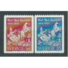 Suecia - Correo 1964 Yvert 514/5 * Mh  Erik Axel poeta