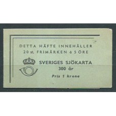 Suecia - Carnet 1944 Yvert 305a cortado ** Mnh Mapa
