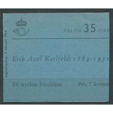 Suecia - Carnet 1964 Yvert 514a ** Mnh Erik Axel poeta