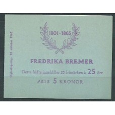 Suecia - Carnet 1965 Yvert 527a ** Mnh Frederika Bremer escritora