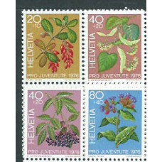 Suiza - Correo 1976 Yvert 1013/6 ** Mnh Pro juventud flora
