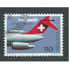 Suiza - Correo 1981 Yvert 1125 usado Aviación