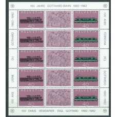 Suiza - Correo 1982 Yvert 1148/9 Hojitas ** Mnh Trenes