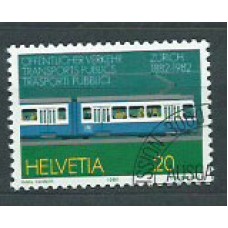 Suiza - Correo 1982 Yvert 1161 usado Trenes