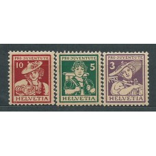 Suiza - Correo 1916 Yvert 151/3 * Mh