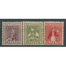 Suiza - Correo 1917 Yvert 154/6 * Mh