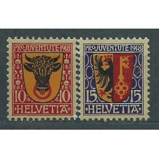 Suiza - Correo 1918 Yvert 168/9 ** Mnh Escudos