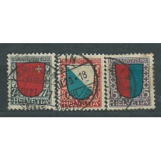 Suiza - Correo 1920 Yvert 176/8 usado Escudos