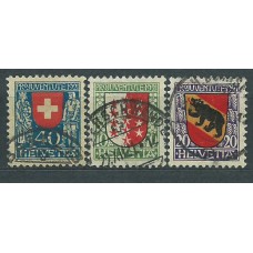 Suiza - Correo 1921 Yvert 185/7 usado Escudos