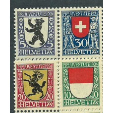 Suiza - Correo 1924 Yvert 214/7 * Mh Escudos