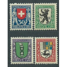 Suiza - Correo 1925 Yvert 218/21 * Mh Escudos