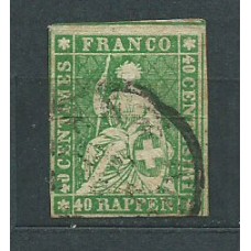 Suiza - Correo 1854-62 Yvert 30 usado
