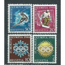 Suiza - Correo 1948 Yvert 449/52 * Mh Olimpiadas de San Moritz