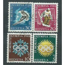 Suiza - Correo 1948 Yvert 449/52 usado Olimpiadas de San Mortiz