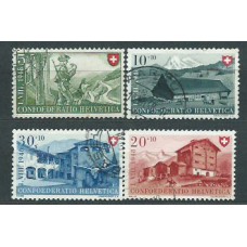 Suiza - Correo 1948 Yvert 457/60 usado Casas suizas