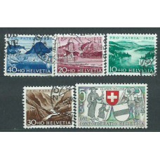 Suiza - Correo 1952 Yvert 521/5 usado Pro patria