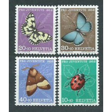 Suiza - Correo 1952 Yvert 526/30 * Mh Fauna mariposas