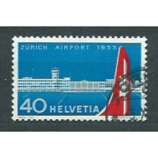 Suiza - Correo 1953 Yvert 536 usado Aeropuerto de Zurich