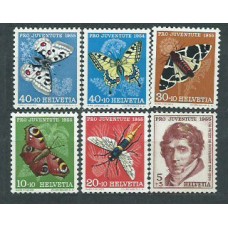 Suiza - Correo 1955 Yvert 567/71 * Mh Fauna mariposas