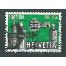 Suiza - Correo 1956 Yvert 573 usado Tunel de Simplon