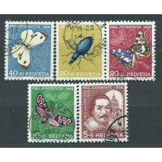 Suiza - Correo 1956 Yvert 581/5 usado Fauna insectos