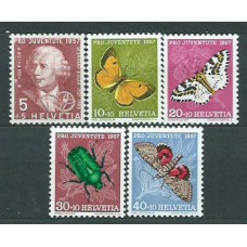 Suiza - Correo 1957 Yvert 597/601 * Mnh Fauna insectos