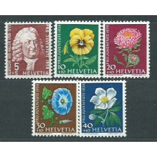Suiza - Correo 1958 Yvert 616/20 * Mh Flores