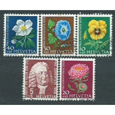 Suiza - Correo 1959 Yvert 616/20 usado Flores