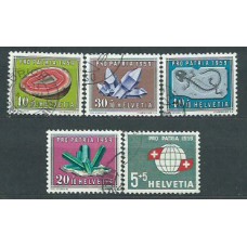 Suiza - Correo 1959 Yvert 625/9 usado Pro patria minerales
