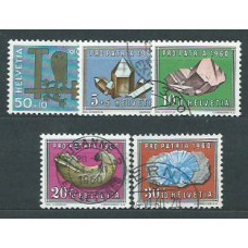 Suiza - Correo 1960 Yvert 661/5 usado Pro patria minerales