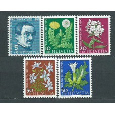 Suiza - Correo 1960 Yvert 668/72 ** Mnh Flores