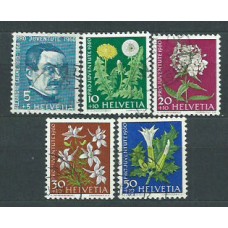 Suiza - Correo 1960 Yvert 668/72 usado Flores