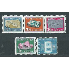 Suiza - Correo 1961 Yvert 677/81 ** Mnh Pro patria minerales