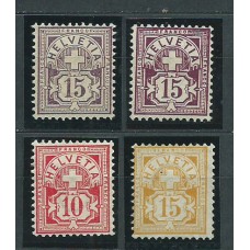 Suiza - Correo 1882-99 Yvert 67b+69/70+70a * Mh