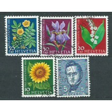 Suiza - Correo 1961 Yvert 684/8 usado Flores