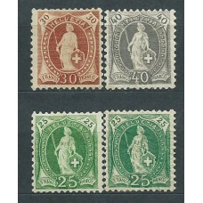 Suiza - Correo 1882-904 Yvert 72/2a+74/5 * Mh