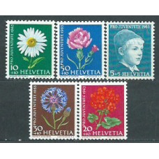Suiza - Correo 1963 Yvert 721/5 ** Mnh Pro juventud flores