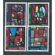Suiza - Correo 1971 Yvert 878/81 ** Mnh Pro patria vidrieras