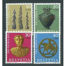 Suiza - Correo 1972 Yvert 901/4 ** Mnh Pro patria arqueología
