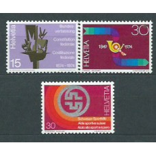 Suiza - Correo 1974 Yvert 965/7 ** Mnh