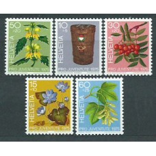 Suiza - Correo 1975 Yvert 994/8 ** Mnh Pro juventud flores