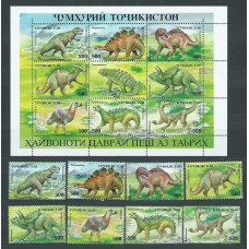 Tadjikistan - Correo Yvert 46/53 ** Mnh Fauna prehistórica