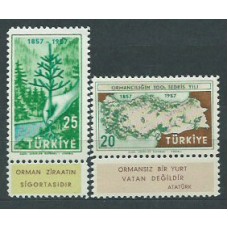 Turquia - Correo 1957 Yvert 1333/4 ** Mnh Flora