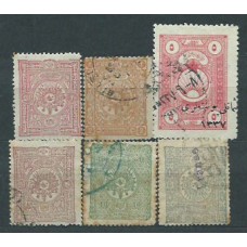 Turquia - Correo 1892-99 Yvert 83/7+84a usado  pequeños defectos