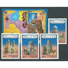 Uzbekistan - Correo Yvert 51/4+Hb 6 ** Mnh Monumentos