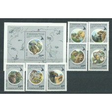 Uzbekistan - Correo Yvert 61A/G+Hb 6A ** Mnh Fauna