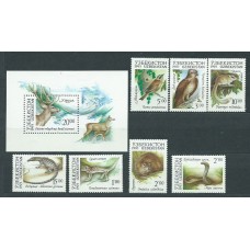 Uzbekistan - Correo Yvert 7/13+Hb 1 ** Mnh Fauna